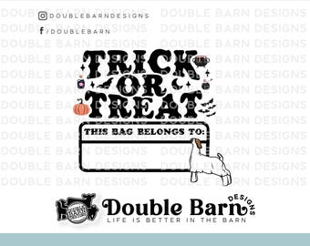 Trick or Treat Show Goat Sublimation Clip Art Design (PNG ONLY)