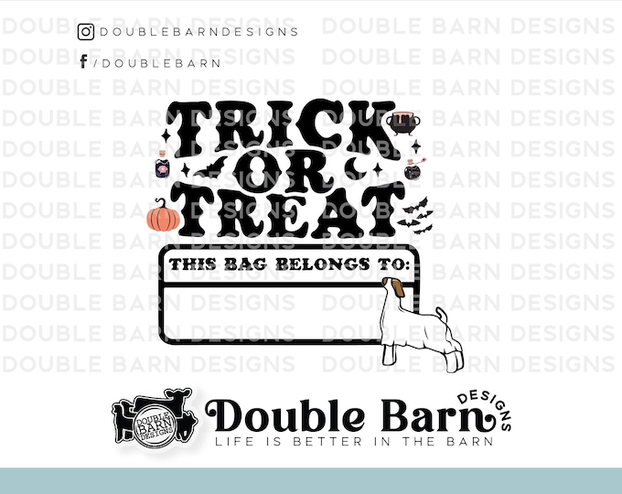 Trick or Treat Show Goat Sublimation Clip Art Design (PNG ONLY)