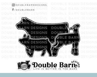 New 2020 Livestock Set Digital Download | Steer - Lamb - Pig | SVG - AI - PNG