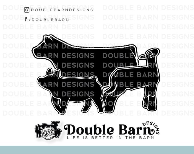 New 2020 Livestock Set Digital Download | Steer - Lamb - Pig | SVG - AI - PNG