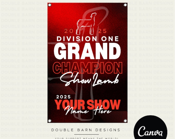 Stock Show Banner Canva Template: Editable Livestock Design (3x2')