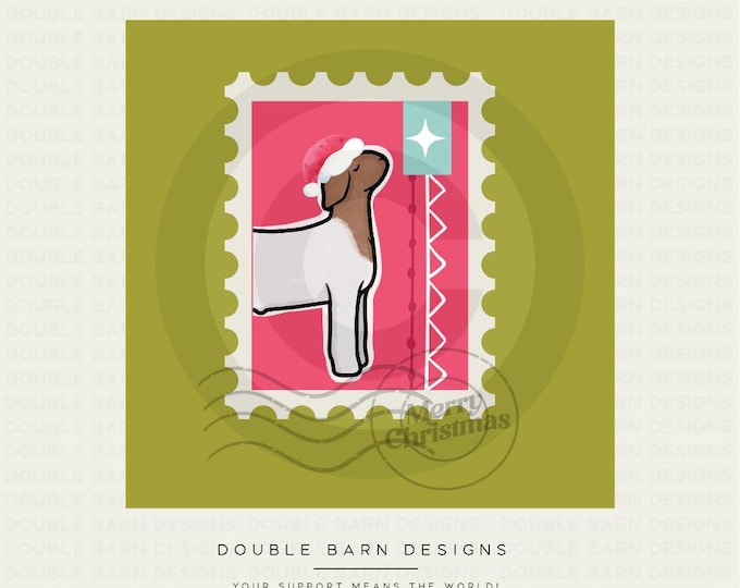 Christmas Stamp Goat Digital Download - PNG Files Included