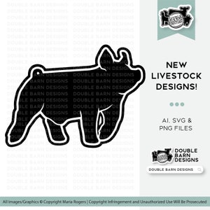 NEW for &#39;23  | Show Pig Digital Download | Outline Version & Silhouette Version | SVG PNG Ai Files Included