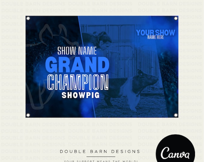 Stock Show Banner Canva Template: Editable Livestock Design (3x2')