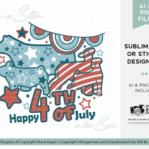 Fourth of July Show Livestock Design | Sublimation/Sticker Design | Commercial Use