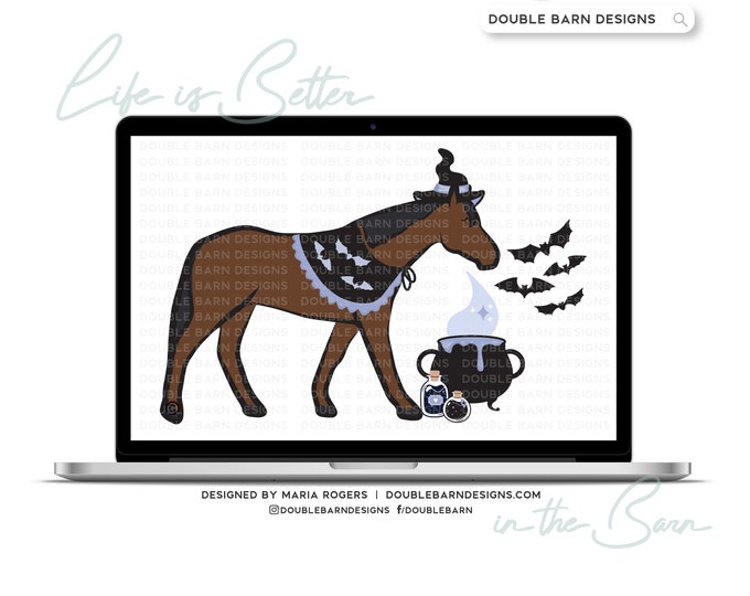Witch Horse Digital Download Halloween - PNG Ai SVG Files Included | Commercial Use