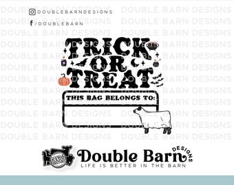 Trick or Treat Show Cattle Sublimation Clip Art Design (PNG ONLY)