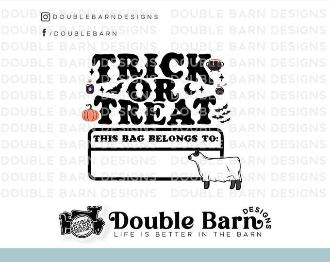 Trick or Treat Show Cattle Sublimation Clip Art Design (PNG ONLY)
