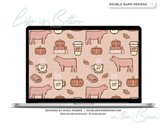 Cozy Pumpkin Spice Pattern - Show Steer - PNG JPG Ai Files Included | Commercial Use