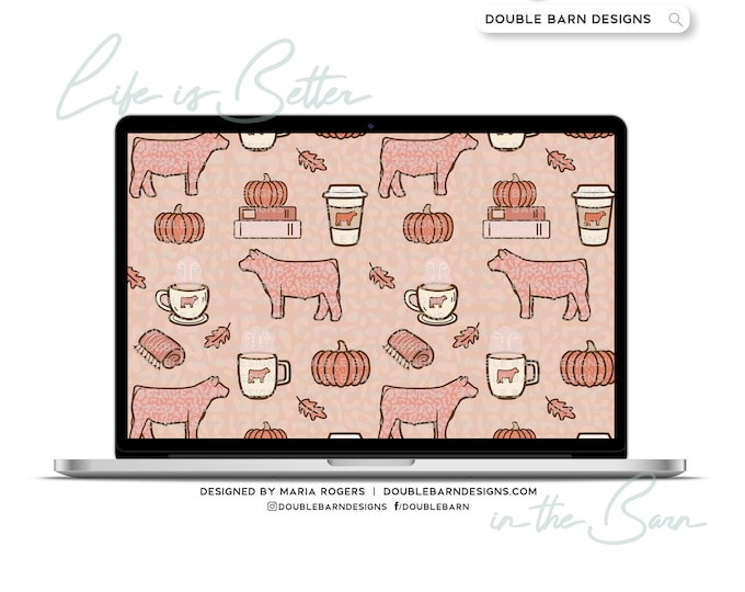 Cozy Pumpkin Spice Pattern - Show Steer - PNG JPG Ai Files Included | Commercial Use