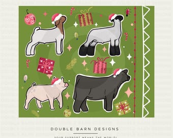 2024 Christmas Show Livestock Clip Art Pack - PNG SVG Files Included | Commercial Use