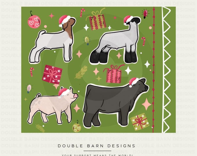 2024 Christmas Show Livestock Clip Art Pack - PNG SVG Files Included | Commercial Use