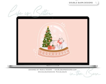 Christmas Snowglobe Pig Digital Download - PNG Ai JPG Files Included | Commercial Use