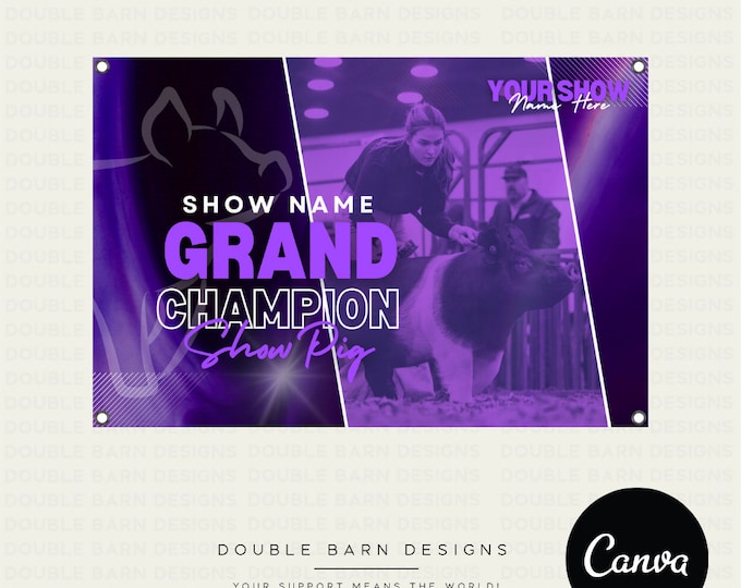Stock Show Banner Canva Template: Editable Livestock Design (3x2')