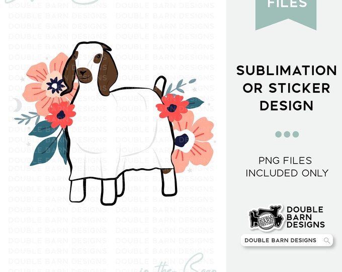 2023 Show Goat Floral Ghost - PNG Files Included | Commercial Use