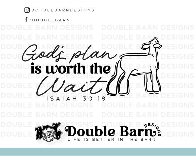 Show Lamb Isaiah 30:18 Livestock Sublimation Design - PNG Files Included | Commercial Use