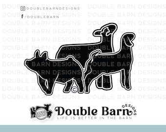 Lamb Pig Goat Digital Download - AI - SVG - PNG - Livestock Designs