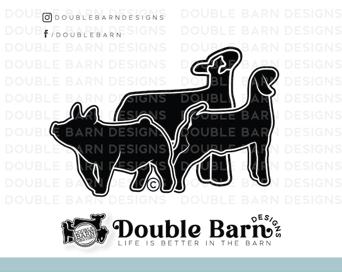 Lamb Pig Goat Digital Download - AI - SVG - PNG - Livestock Designs