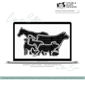All Show Animal Livestock Set Digital Download | Steer - Lamb - Goat - Pig - Rabbit - Chicken - Horse | SVG - Ai - PNG
