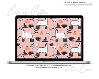 Halloween Show Lamb Seamless Pattern - PNG JPG Ai SVG Files Included | Commercial Use