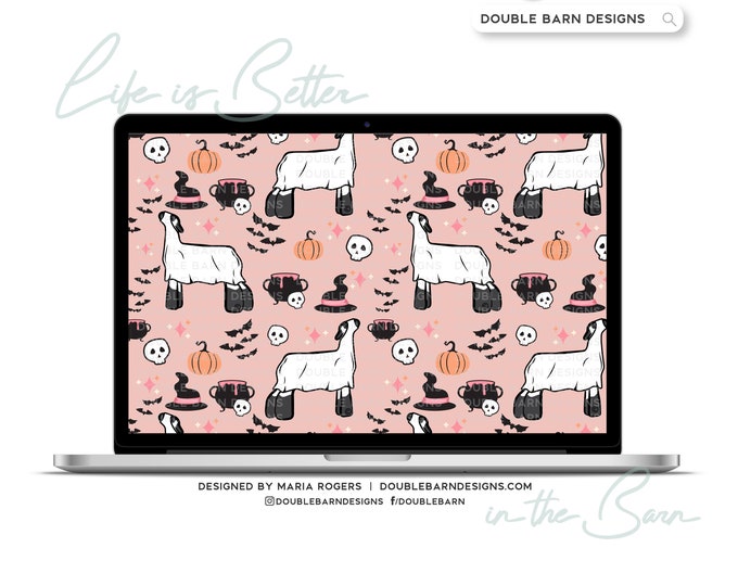 Halloween Show Lamb Seamless Pattern - PNG JPG Ai SVG Files Included | Commercial Use