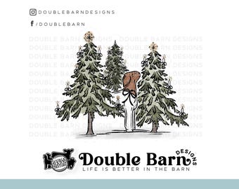 Winter Watercolor Christmas Show Goat Design - PNG Files Included