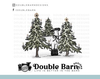 Winter Watercolor Christmas Show Lamb Design - PNG Files Included