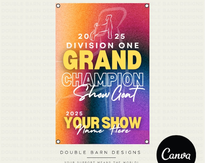 Stock Show Banner Canva Template: Customizable Livestock Design (3x2')