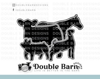 Steer Pig Horse Goat Digital Download Clipart SVG PNG