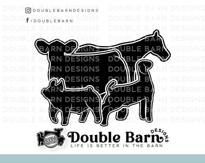 Steer Pig Horse Goat Digital Download Clipart SVG PNG