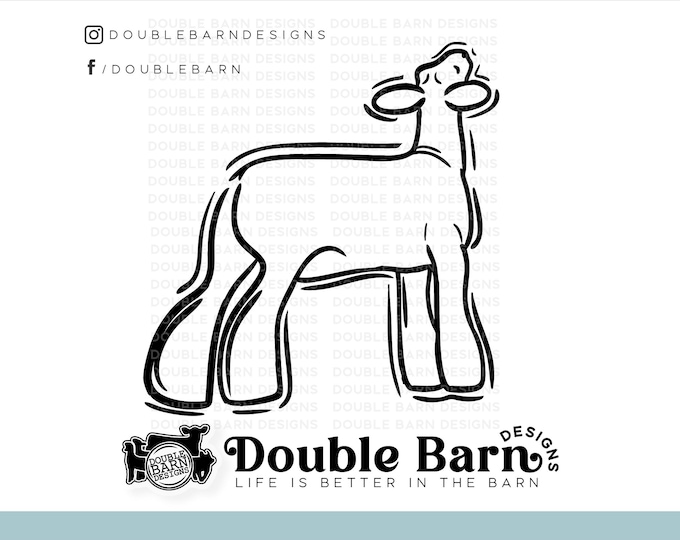 Line Lamb Show Silhouette Set Digital Download | SVG - AI - PNG