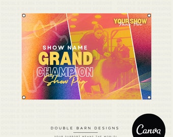 Stock Show Banner Canva Template: Editable Livestock Design (3x2')