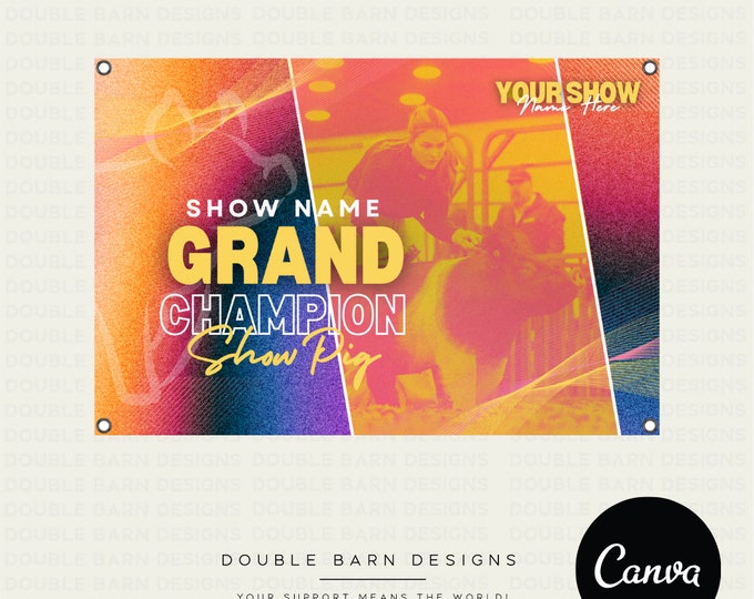 Stock Show Banner Canva Template: Editable Livestock Design (3x2')