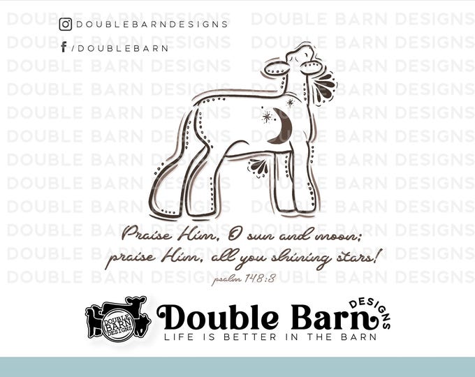 psalm 148:3 Show Lamb Shining Stars Design - PNG Files Included