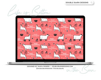 Happy Halloween Show Livestock Seamless Pattern - PNG JPG Ai Files Included | Commercial Use