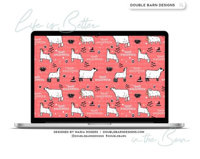 Happy Halloween Show Livestock Seamless Pattern - PNG JPG Ai Files Included | Commercial Use