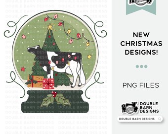 2023 Snow Globe Dairy Cow Digital Download - PNG Files Included | Commercial Use
