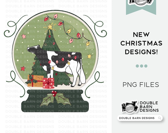 2023 Snow Globe Dairy Cow Digital Download - PNG Files Included | Commercial Use