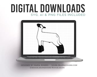 Show Lamb Left Facing | Digital Downloads - SVG, PNG, Ai Files | Commercial License