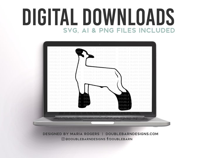 Show Lamb Left Facing | Digital Downloads - SVG, PNG, Ai Files | Commercial License