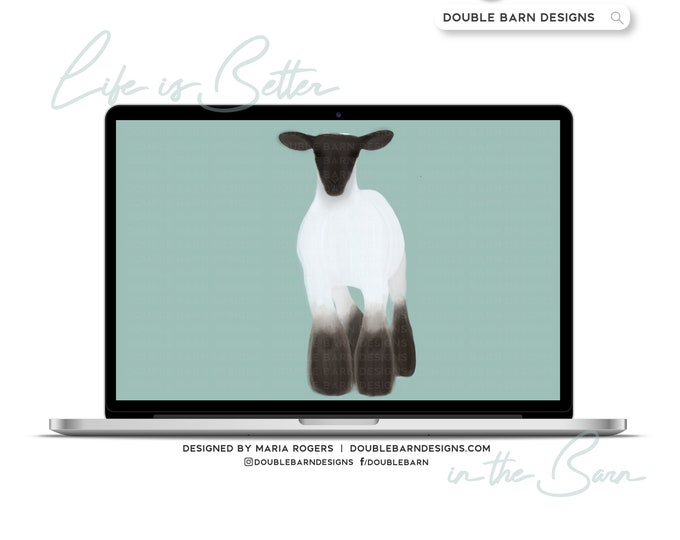 Watercolor Lamb Digital Download - PNG JPG PDF Files Included | Commercial Use