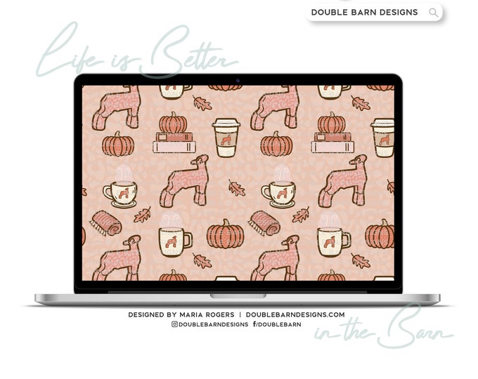 Cozy Pumpkin Spice Pattern - Show Lamb - PNG JPG Ai Files Included | Commercial Use