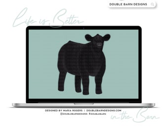 Watercolor Steer Digital Download - PNG JPG PDF Files Included | Commercial Use