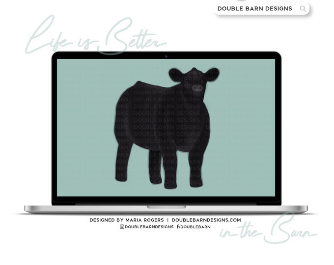 Watercolor Steer Digital Download - PNG JPG PDF Files Included | Commercial Use