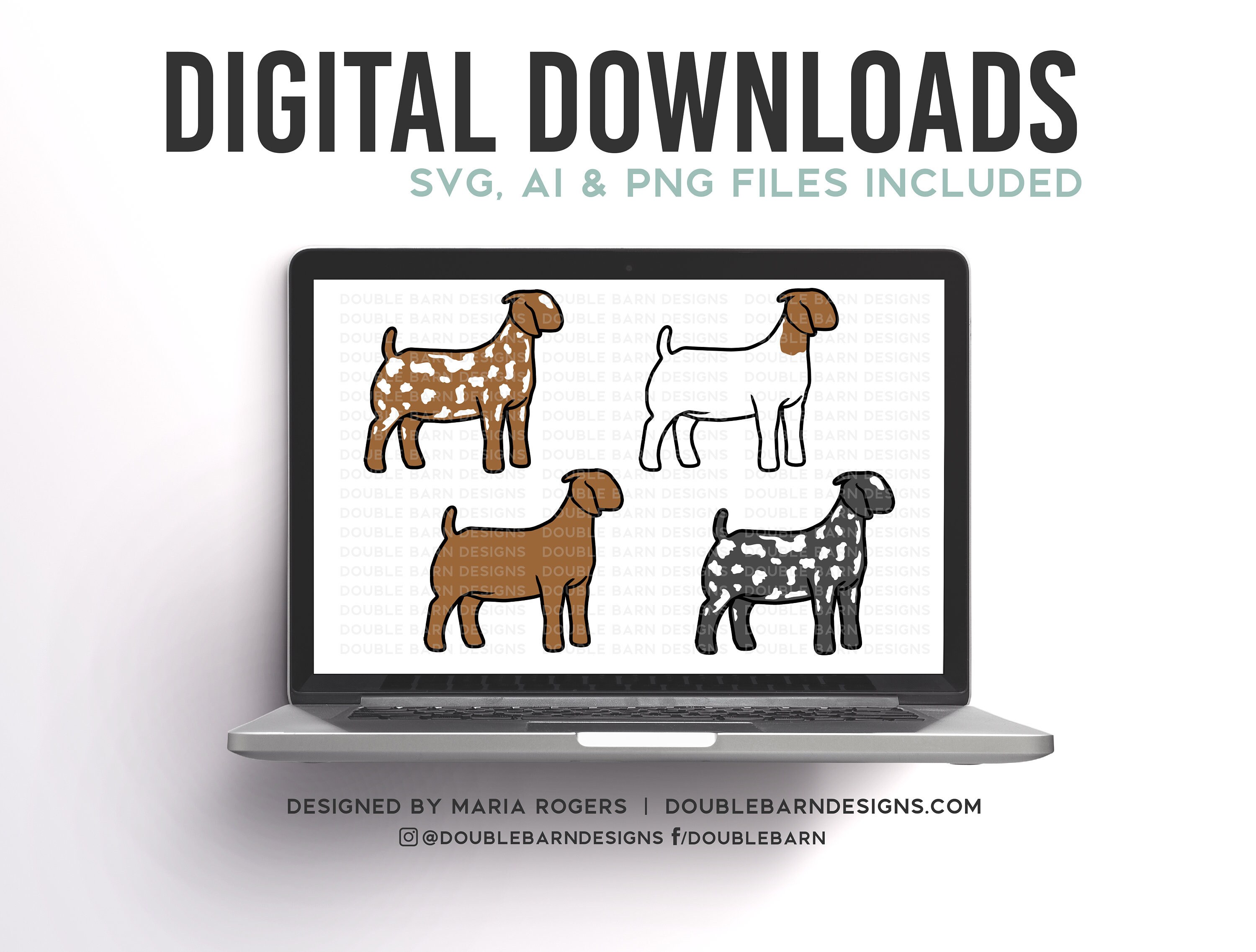 Download Doe Breeds | Bundle of Digital Downloads | SVG, PNG, Ai | Commercial License