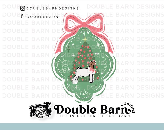 Christmas Ornament Show Goat Design - PNG Files Included