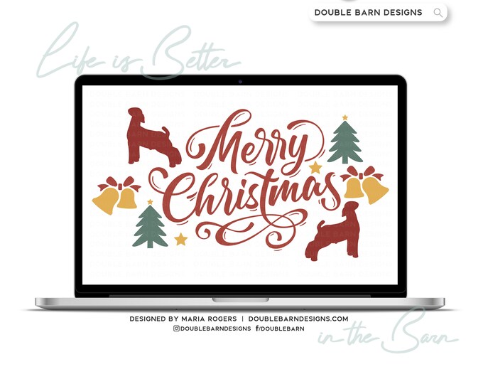 Merry Christmas Goat Digital Download - PNG AI SVG Files Included | Commercial Use