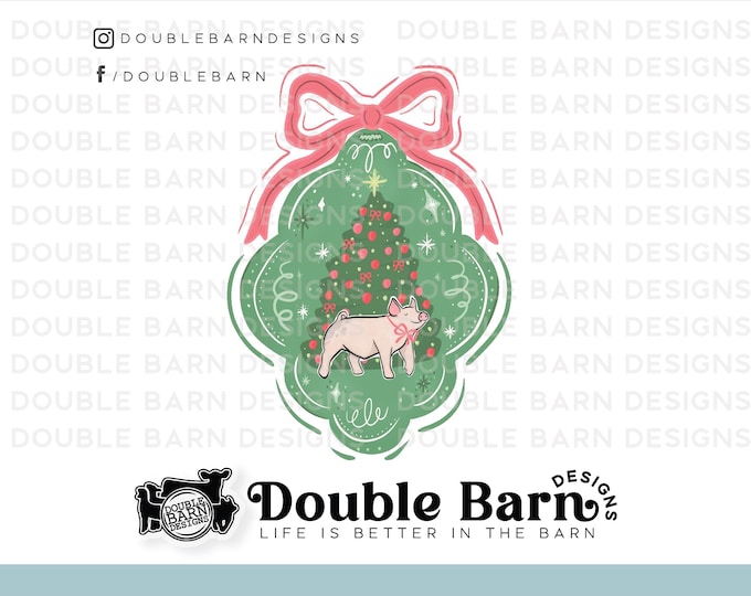 Christmas Ornament Show Pig Design - PNG Files Included
