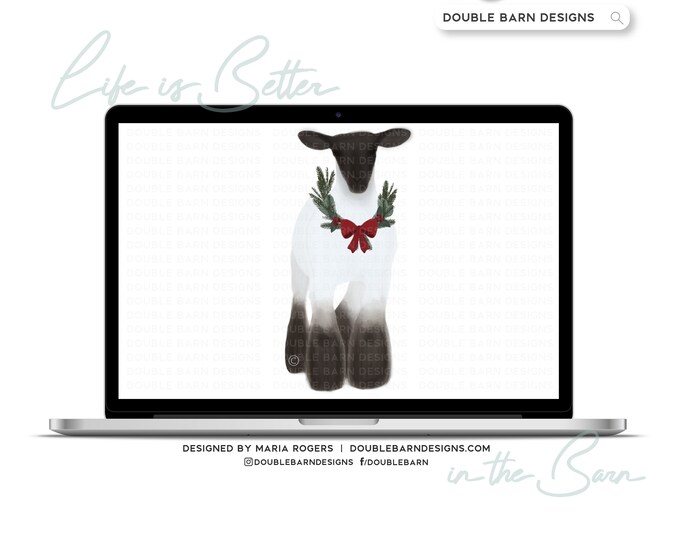 Christmas Watercolor Lambs Digital Download - PNG JPG PDF Files Included | Commercial Use