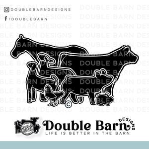 Conjunto de animales de exhibición: Novillo, cordero, cabra, cerdo (descarga digital)